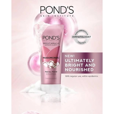 Picture of International Thailand product Ponds Bright Miracle Niasorcinol Facial foam Used For male/female 100 MI