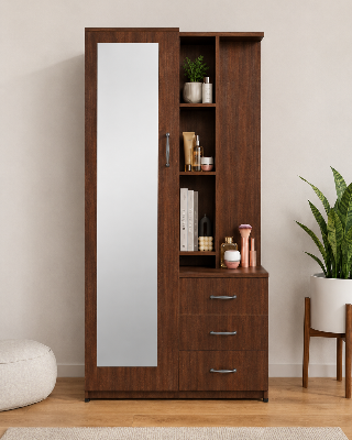Picture of Timber Furniture Full Length Mirror 3 Drawer Melamine Board Dressing Table