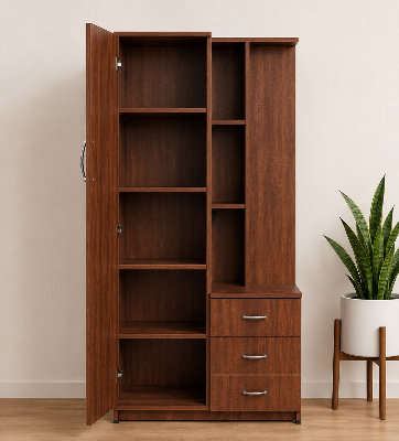 Picture of Timber Furniture Full Length Mirror 3 Drawer Melamine Board Dressing Table