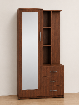 Picture of Timber Furniture Full Length Mirror 3 Drawer Melamine Board Dressing Table