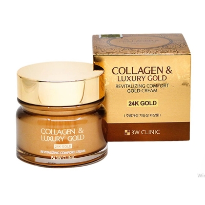 Picture of 3W Clinic Collagen & Luxury Gold Revitalizing Comfort Moisture 24K Gold Cream (Korea) - 100ml