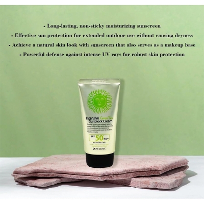 Picture of 3W Clinic Intensive Green Tea Sunblock Cream SPF 50+PA+++ 70ml | Korea