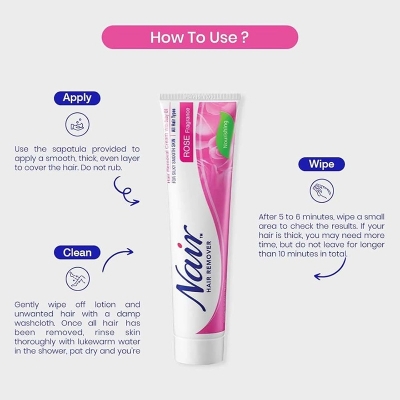 Picture of International Uk product Nair Hair Remover Rose Fragrance Used For Female 110 Ml