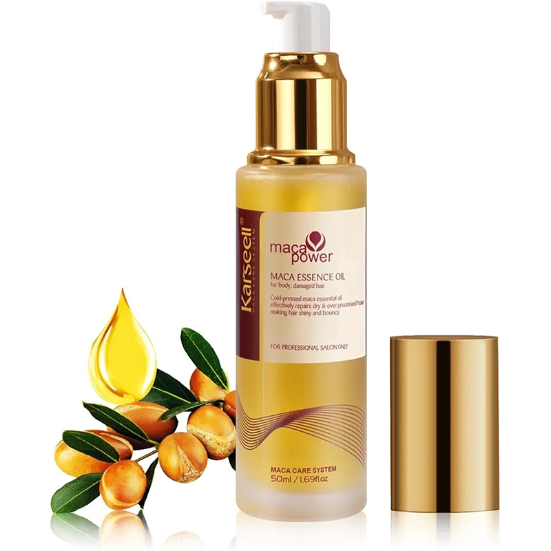 Picture of Karseell Maca Essence Oil Hair Oil Moroccan Argan Oil 50ml for Hair & Skin, Cold Pressed Maca Essence Argan Oil Hair Oil for Dry Damaged Hair All Hair Types 50ml