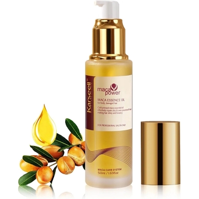 Picture of Karseell Maca Essence Oil Hair Oil Moroccan Argan Oil 50ml for Hair & Skin, Cold Pressed Maca Essence Argan Oil Hair Oil for Dry Damaged Hair All Hair Types 50ml
