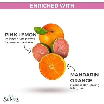 Picture of Face Scrubs - St. Ives Radiant Skin Face Scrub For Dull Skin Pink Lemon and Mandarin Orange With 100 percent Natural Exfoliates - 170ml