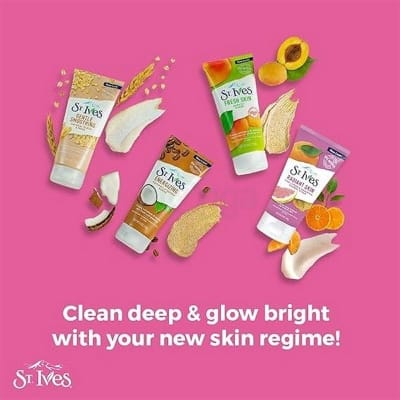 Picture of Face Scrubs - St. Ives Radiant Skin Face Scrub For Dull Skin Pink Lemon and Mandarin Orange With 100 percent Natural Exfoliates - 170ml