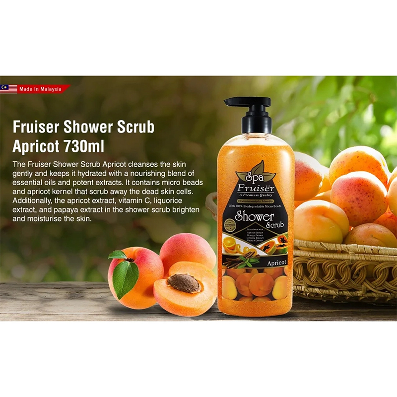 Picture of International Malaysian product Body wash Shower scrub SPA Apricot used for male / female- 730 ml