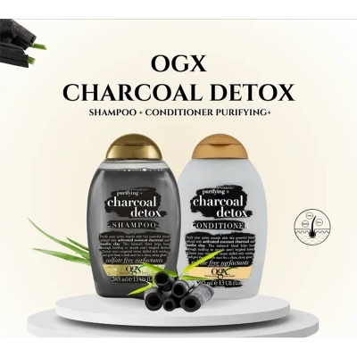 Picture of Ogx Purifying Charcoal Detox Shampoo and Conditioner