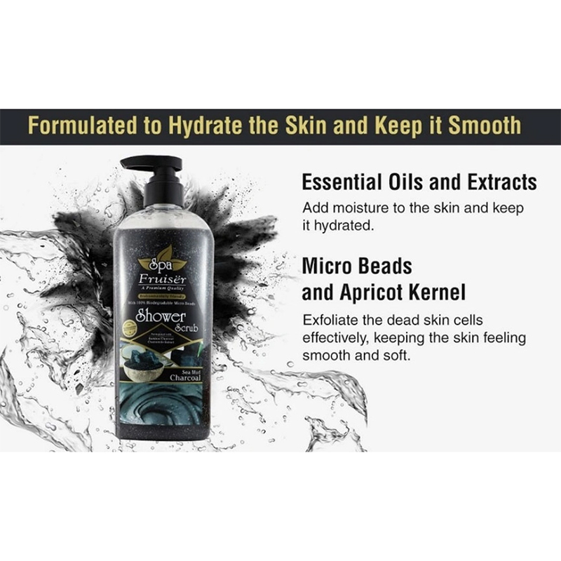 Picture of International Malaysian product Body wash Shower scrub SPA Charcoal used for male / female- 730 ml
