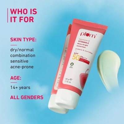 Picture of Plum Squalane & Vitamin E Dewy-Bright Sunscreen SPF50 50g