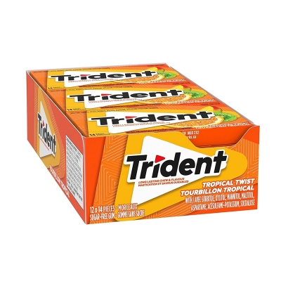 Picture of Trident Sugar Free Tropical Twist Gum Superpak, 12 Pack (14 Pieces Each) {Imported from Canada}