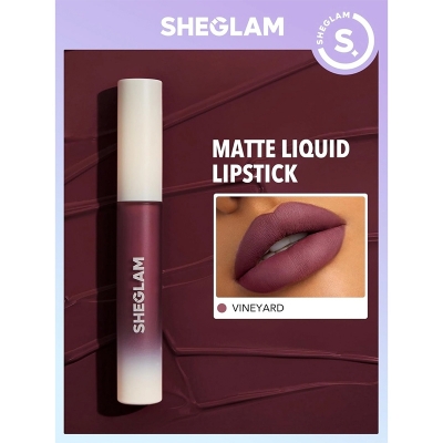 Picture of SHEGLAM Matte Allure Liquid Lipstick Long Lasting High Pigment Lipstick Nourishing Sunflower Oil Reduce Lip Care-Vineyard