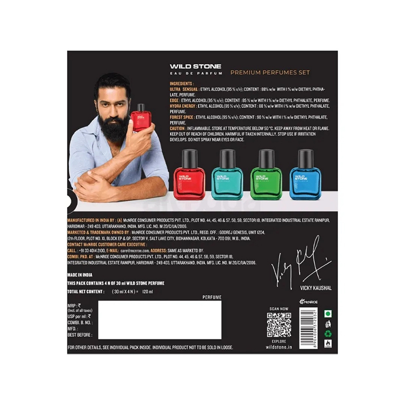 Picture of Wild Stone Edge, Forest Spice, Hydra Energy and Ultra Sensual Perfume Pack of 4