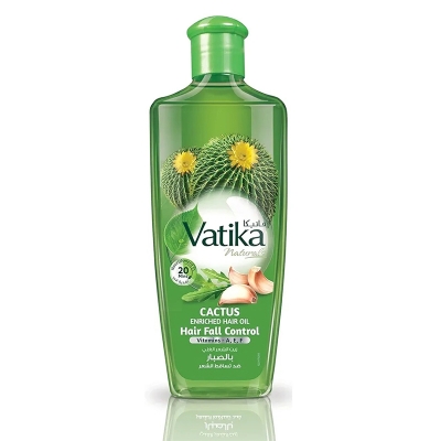 Picture of Vatika Naturals Cactus Hair Oil 300ml | Cactus, Ghergir, Ginger & Vitamins A, E, F | For Weak & Falling Hair No Parabens, Sulphates or Silicones (300 ML)
