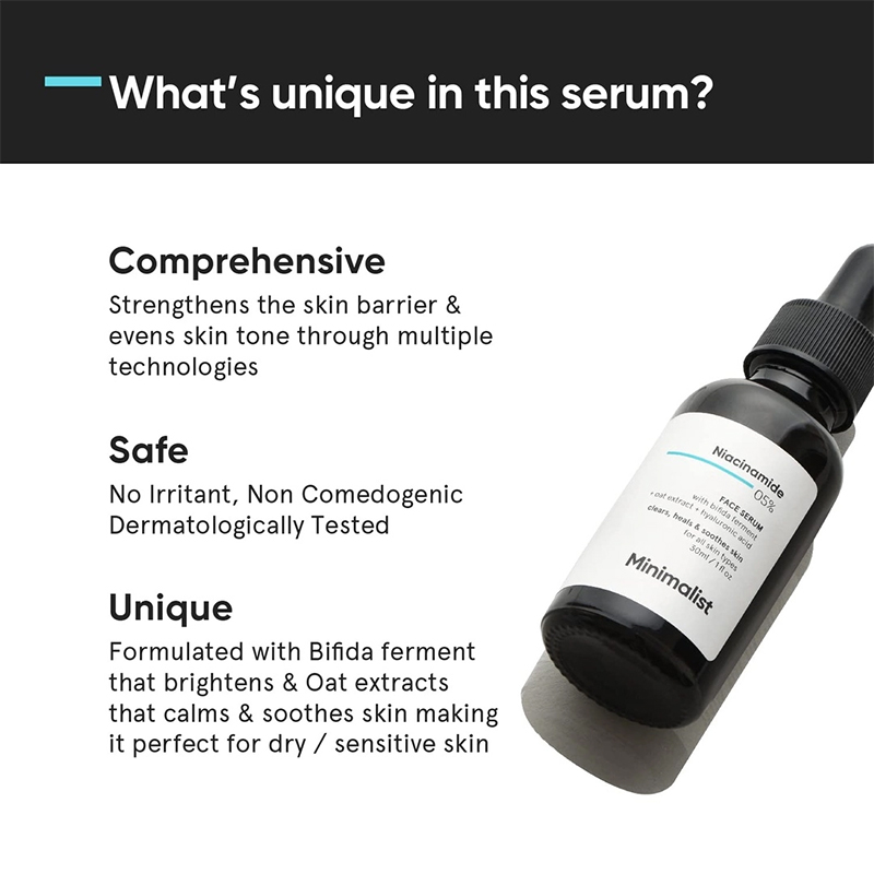 Picture of Minimalist 5% Niacinamide Serum for Clear Glowing Skin | With 1% Hyaluronic Acid for Hydration Pore ​​Minimizer for Face 30ml