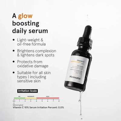 Picture of Minimalist 10% Vitamin C Serum for Brightening | Improves Hydration 30ml
