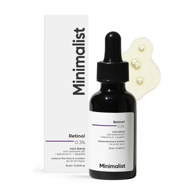 Picture of Minimalist Anti-Aging Night Serum with 0.3% Retinol & Q10|Fine Lines & Wrinkles Reduction Serum for Beginners 30ml