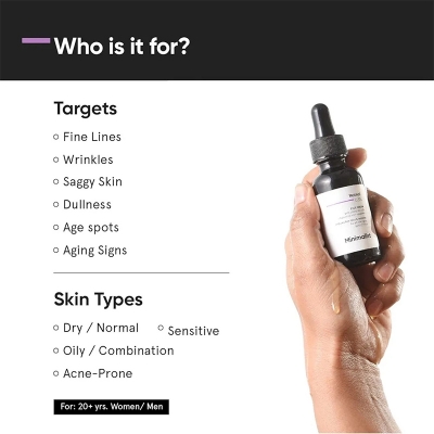 Picture of Minimalist Anti-Aging Night Serum with 0.3% Retinol & Q10|Fine Lines & Wrinkles Reduction Serum for Beginners 30ml