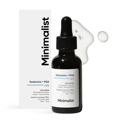 Picture of Minimalist 2% Hyaluronic Acid Serum for Face for Intense Hydration, Glow & Lesser Fine Lines Helps with Skin Dryness & Elasticity For Women & Men For all Skin Types 1 Fl Oz / 30 ml
