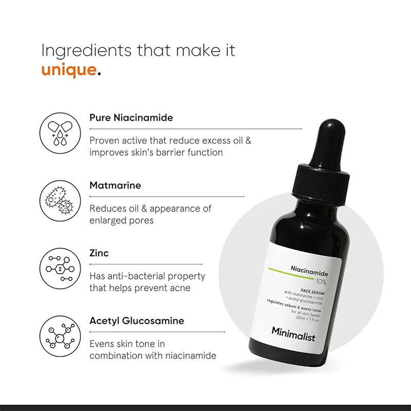 Picture of Minimalist Oil Control & Anti-Acne 10% Niacinamide Face Serum with Zinc 30ml