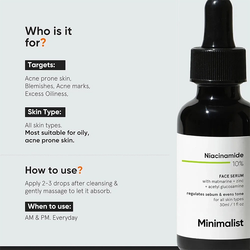 Picture of Minimalist Oil Control & Anti-Acne 10% Niacinamide Face Serum with Zinc 30ml