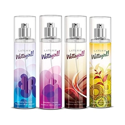 Picture of Layer'r Wottagirl! Body Mist Pack of 4 Assorted 135ml Each for Women
