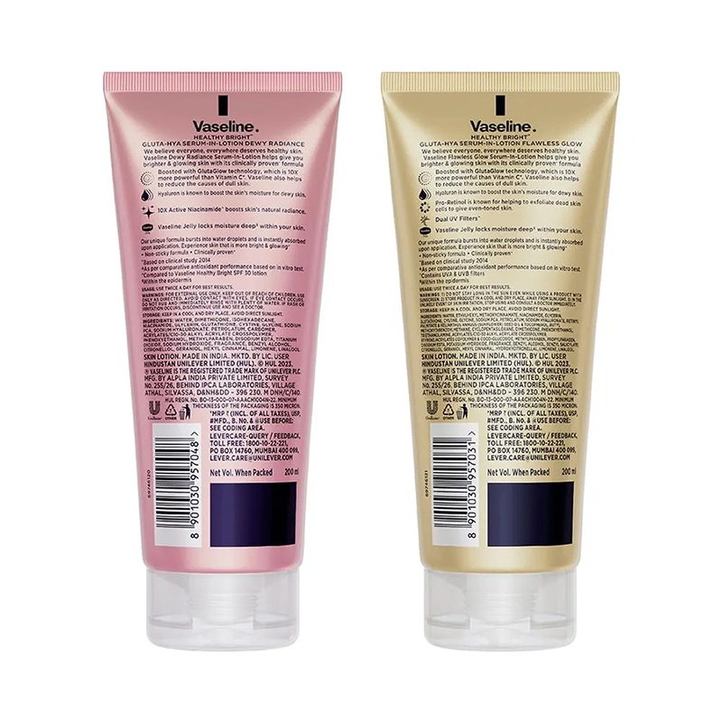 Picture of Vaseline Gluta-Hya Flawless Glow, 200Ml + Gluta-Hya Dewy Radiance, 200Ml Lotion