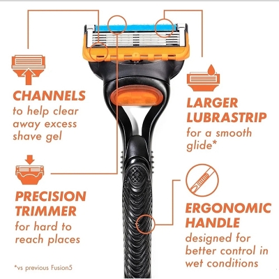 Picture of Gillette Fusion5 Razor for Men, Handle + 2 Razor Blade Refills