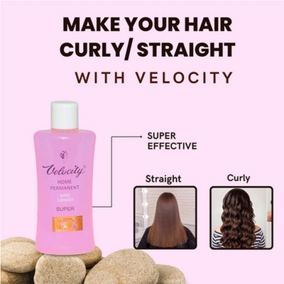 Picture of Velocity Home Permanent - For Hair Curling And Straightening 100 ml (Baby Pink)
