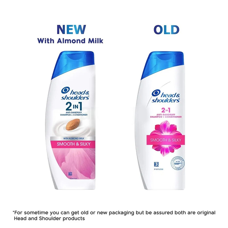 Picture of Head and Shoulders Anti Dandruff 2 in 1 Smooth and Silky Shampoo + Conditioner with Almond Milk 180ml
