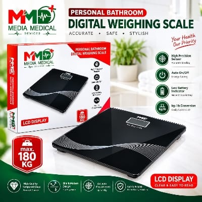 Picture of MMD Personal Bathroom Digital Weighing Scale High-Precision LCD Display Body Weight Machine | 180KG Capacity, Auto On/Off & Kg/Lb Conversion