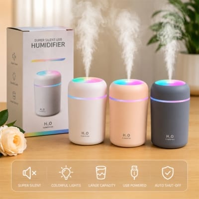 Picture of CM-9S Mini USB Humidifier 300ml Cool Mist Air with Colorful LED Light
