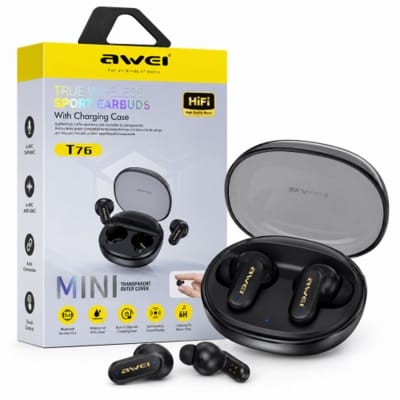 Picture of Awei T76 True Wireless Sport Earbuds with Charging Case – Bluetooth 5.4
