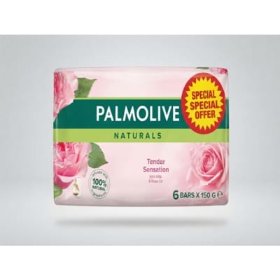 Picture of Palmolive Naturals Tender Sensation Soap with Milk & Rose Oil, (6 Bars x 150g)