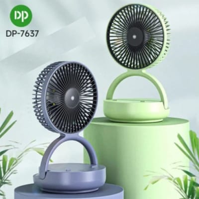 Picture of Dp-7637 Rechargeable Automatic Rotating Mini Table Desk Fan

