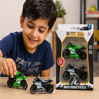 Picture of DIE-CAST MODEL MOTORCYCLE SET - PULL BACK ACTION (2pcs) - Black