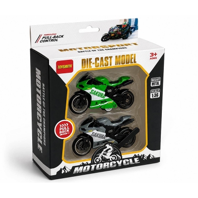 Picture of DIE-CAST MODEL MOTORCYCLE SET - PULL BACK ACTION (2pcs) - Black