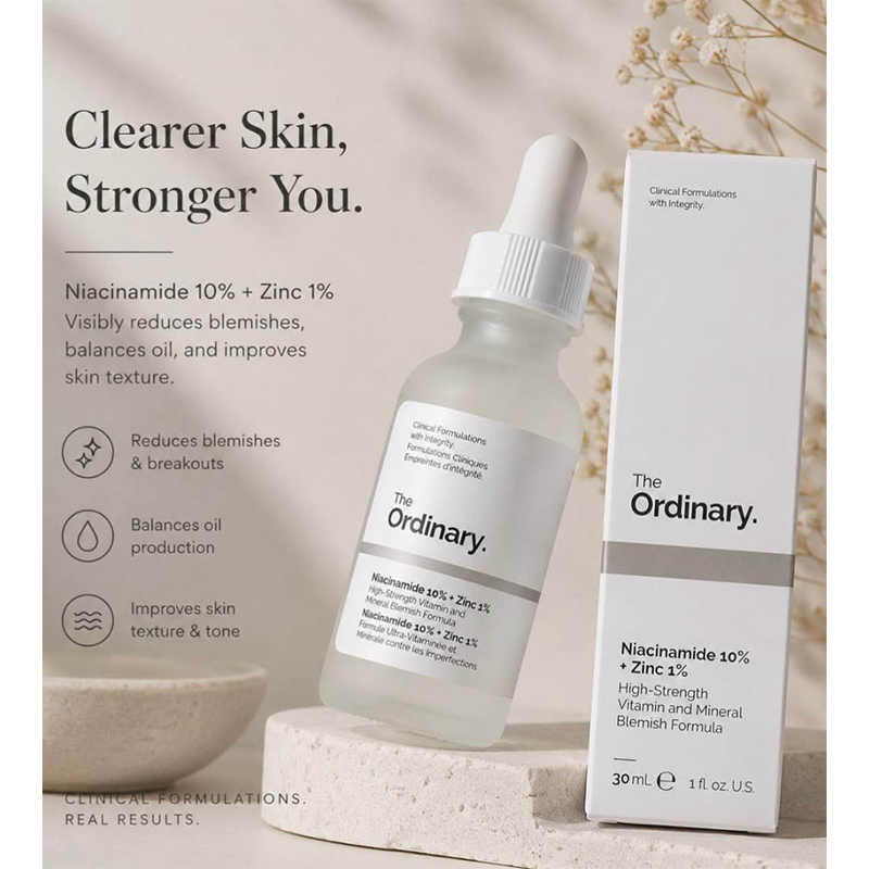 Picture of The Ordinary Niacinamide 10% + Zinc 1% – High Strength Vitamin & Mineral Blemish Formula