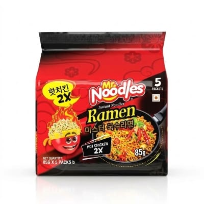 Picture of 5 Pack Mr. Noodles Ramen Hot Chicken 2x Spicy Flavor 