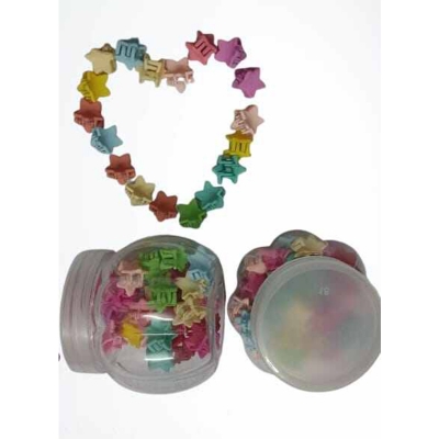 Picture of 45 Pcs Summer Candy Color Star Bead Hair Claw Clips Set for Women