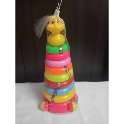 Picture of Rainbow Color Pyramid Ring Puzzle Toy – Early Learning Baby Toy