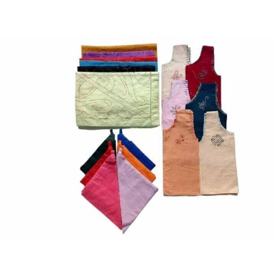 Picture of Newborn Baby Set: Nima 6 Pcs + Nappy 6 Pcs + Nokshi Katha 6 Pcs – Multicolor (0–6 Months)