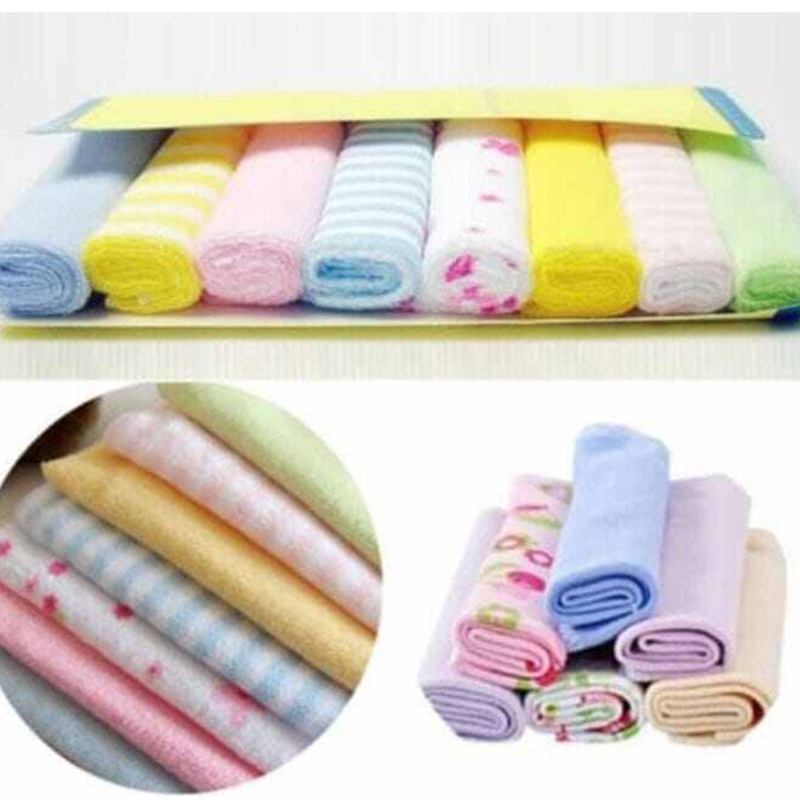 Picture of Soft Cotton Baby Handkerchief / Towel – 8 Pcs Pack