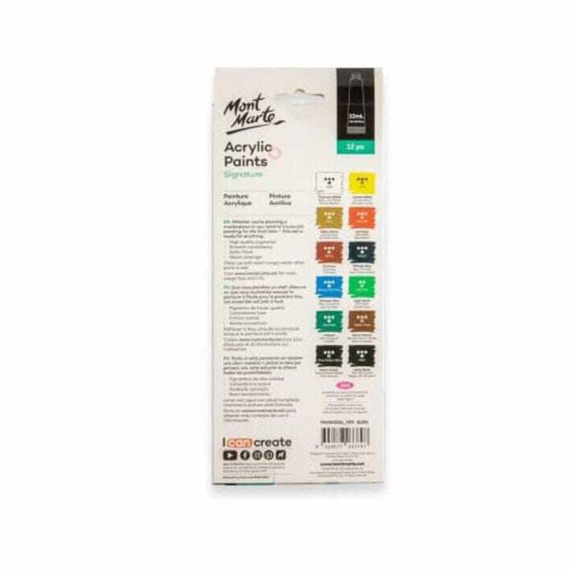 Picture of Mont Marte Acrylic Paint Set – 12 Pieces