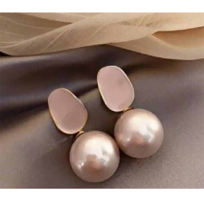 Picture of Korean Elegant Pearl Enamel Earrings for Women - 2 MM