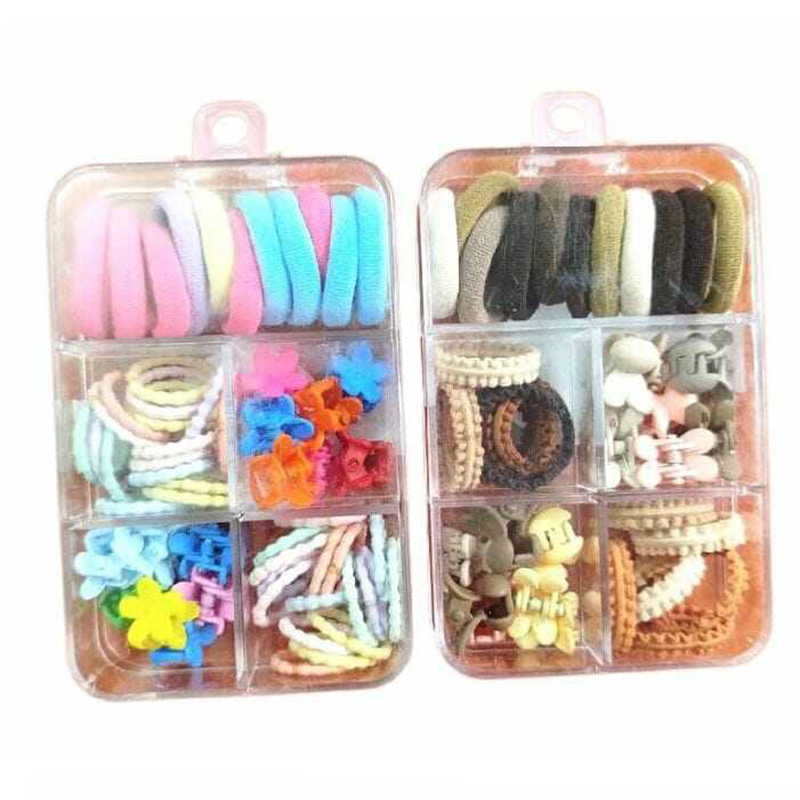 Picture of Colorful Rubber Bands & Katra Clips Hair Accessories Box