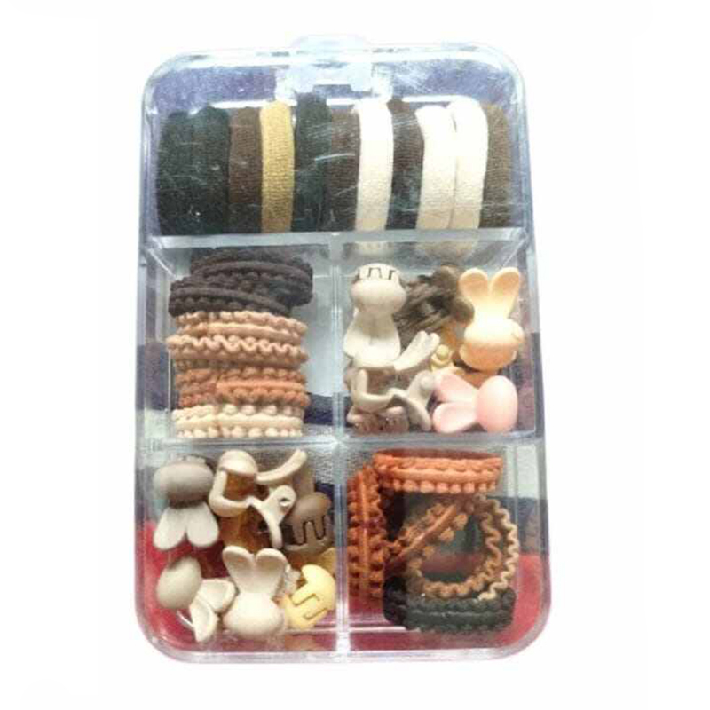 Picture of Colorful Rubber Bands & Katra Clips Hair Accessories Box