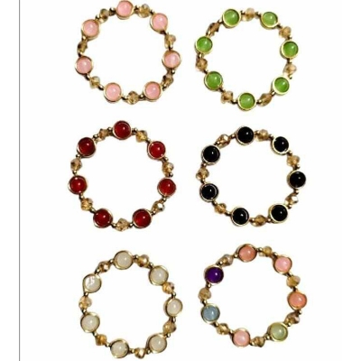 Picture of Korean Daisy Flower Crystal Bead Bracelet for Women