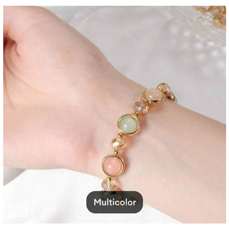 Picture of Korean Daisy Flower Crystal Bead Bracelet for Women